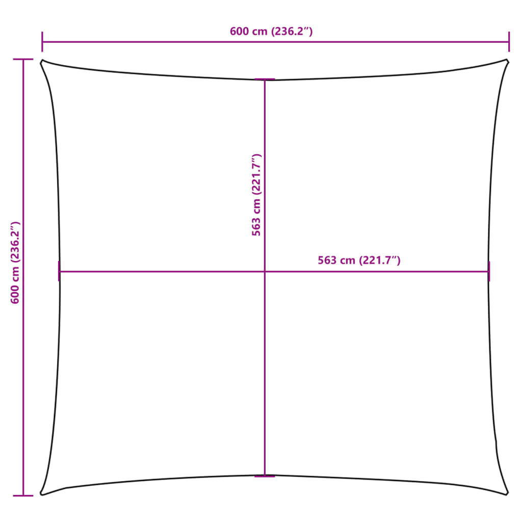 solsejl 6x6 m firkantet oxfordstof beige