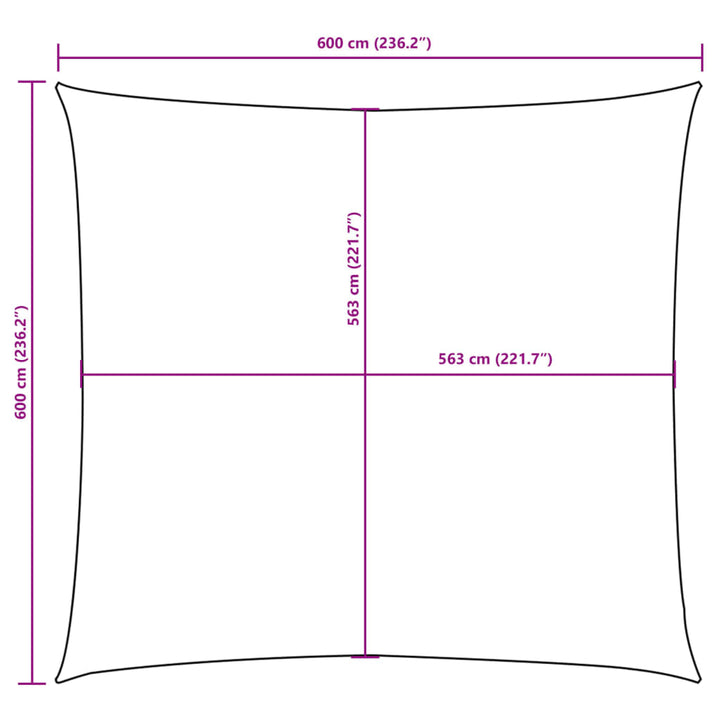 solsejl 6x6 m firkantet oxfordstof beige