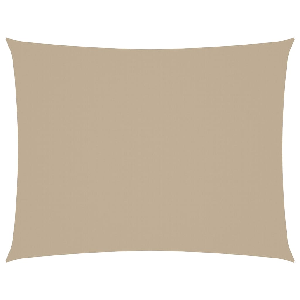 solsejl 5x6 m rektangulær oxfordstof beige