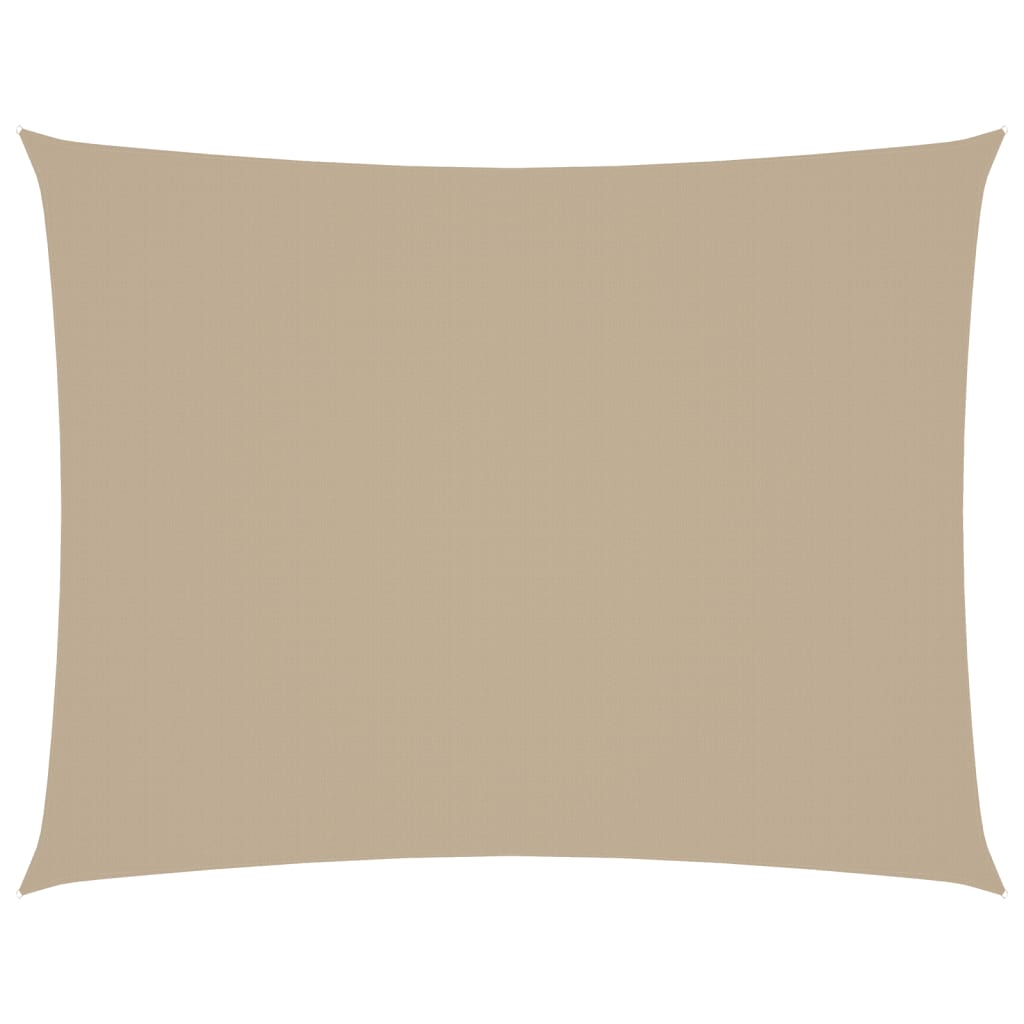 solsejl 6x7 m rektangulær oxfordstof beige