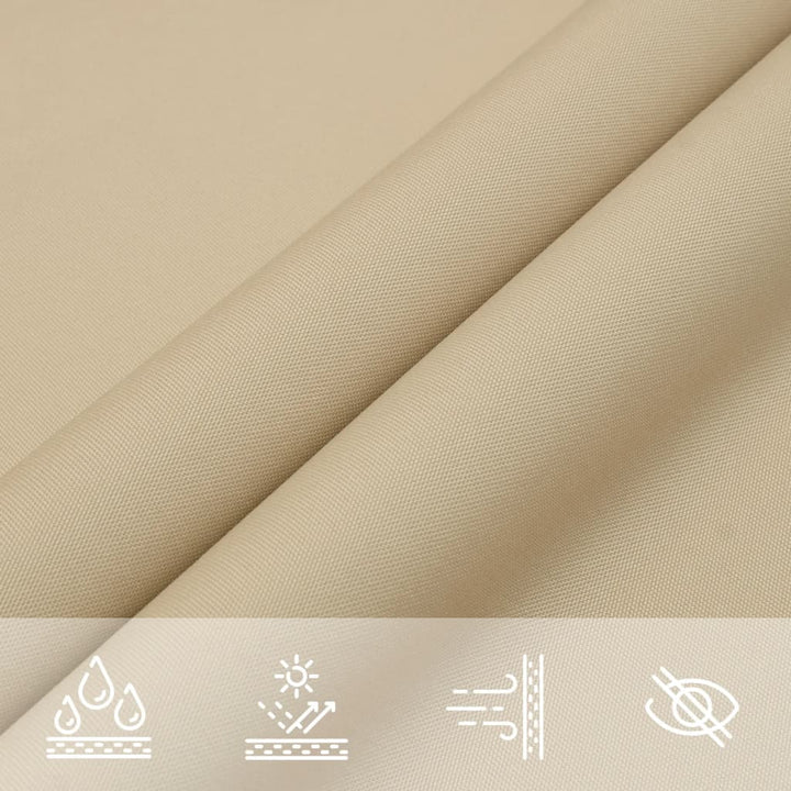 solsejl 6x7 m rektangulær oxfordstof beige