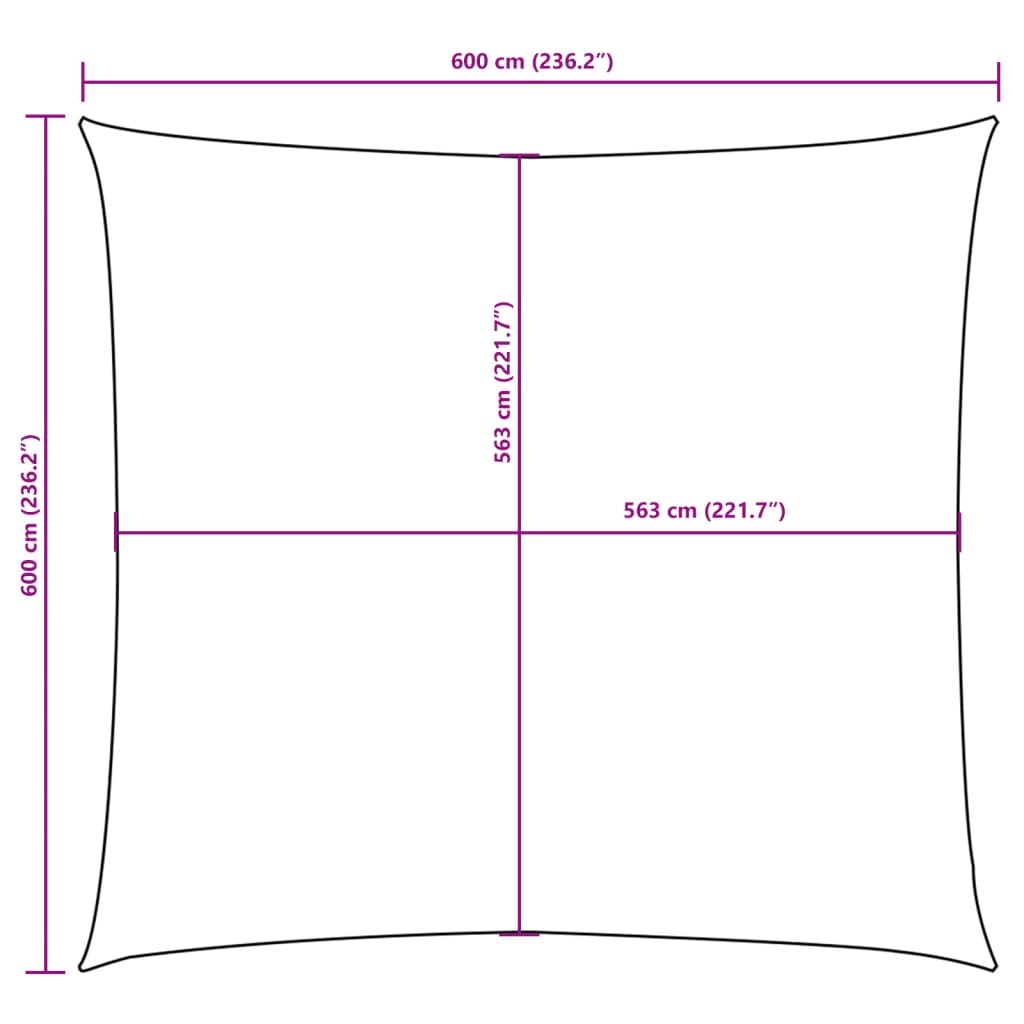 solsejl 6x6 m firkantet oxfordstof terrakotta