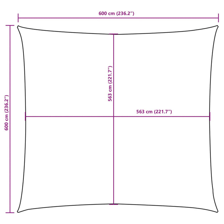 solsejl 6x6 m firkantet oxfordstof terrakotta