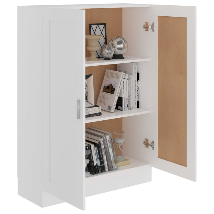 bogskab 82,5x30,5x115 cm konstrueret træ hvid