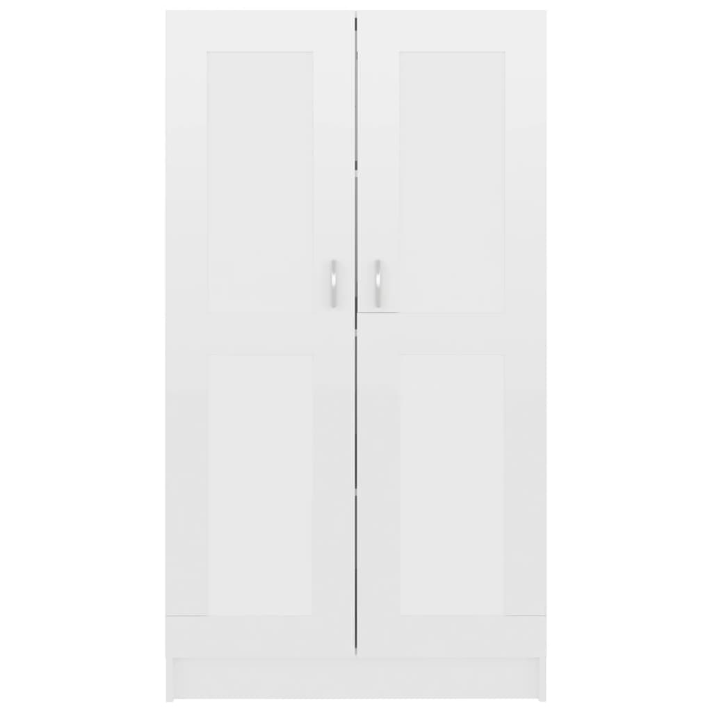 bogreol 82,5x30,5x150 cm konstrueret træ hvid højglans