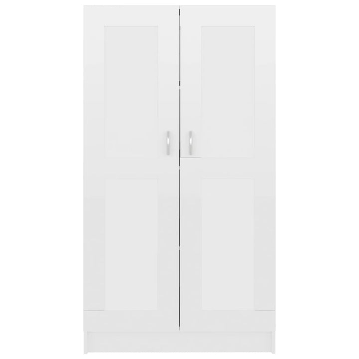 bogreol 82,5x30,5x150 cm konstrueret træ hvid højglans