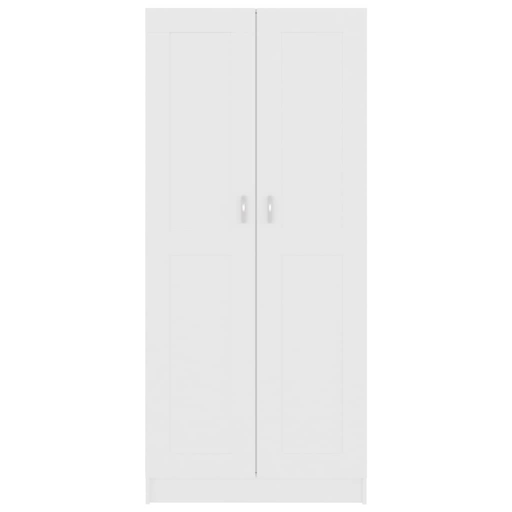 bogskab 82,5x30,5x185,5 cm konstrueret træ hvid
