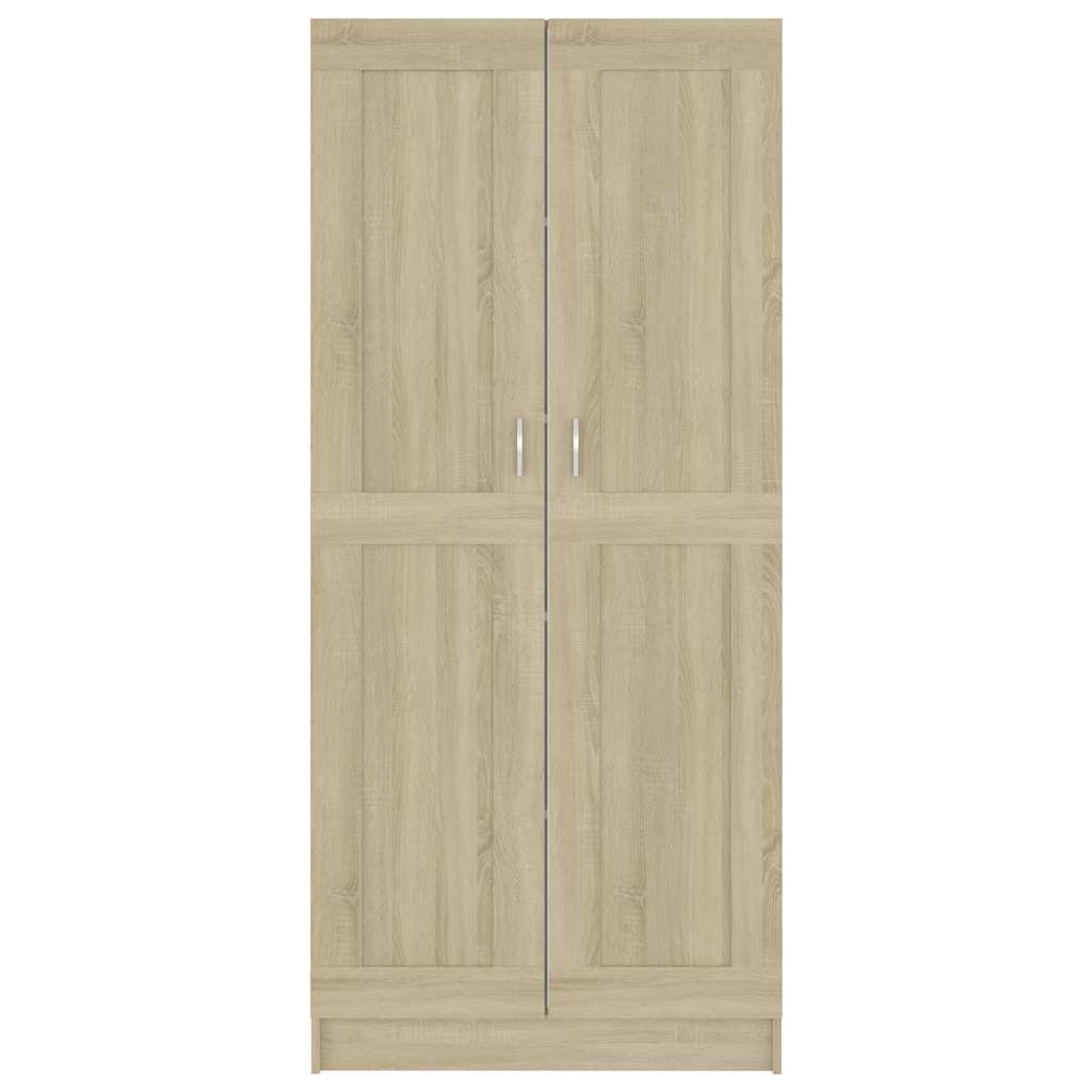 bogskab 82,5x30,5x185,5 cm konstrueret træ sonoma-eg