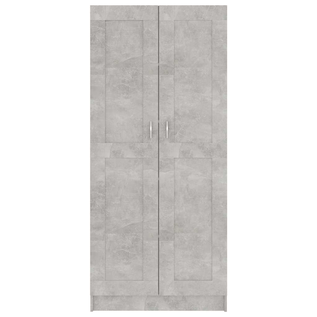 bogskab 82,5x30,5x185,5 cm konstrueret træ betongrå