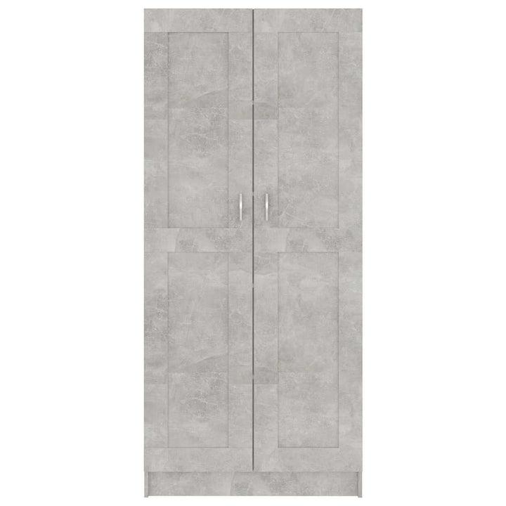 bogskab 82,5x30,5x185,5 cm konstrueret træ betongrå