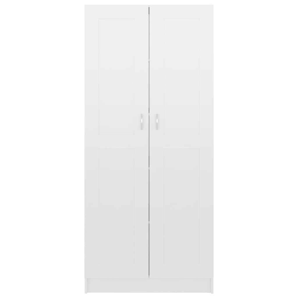 bogskab 82,5x30,5x185,5 cm konstrueret træ hvid højglans