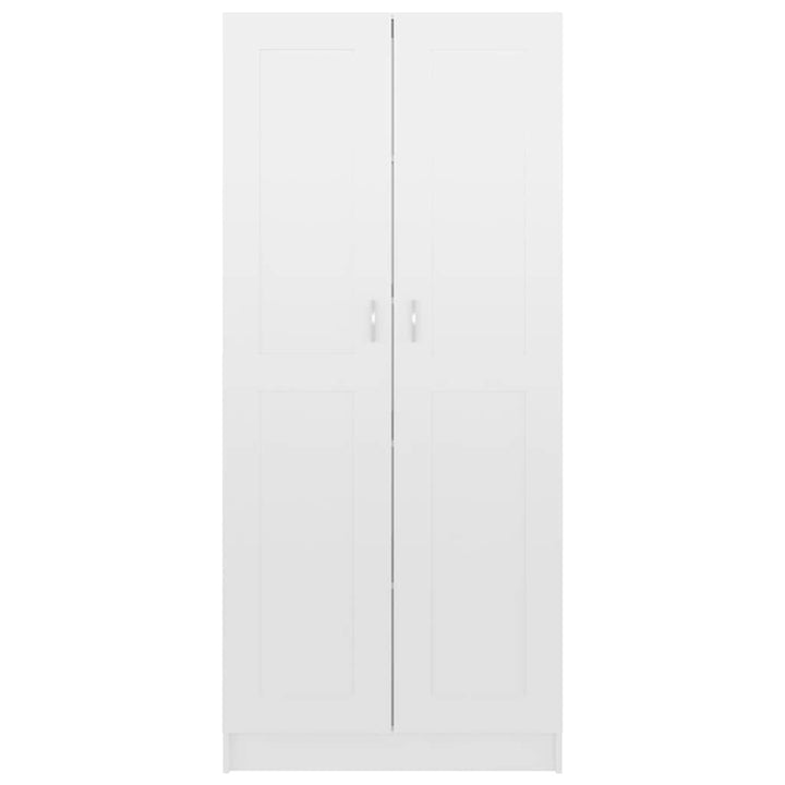 bogskab 82,5x30,5x185,5 cm konstrueret træ hvid højglans
