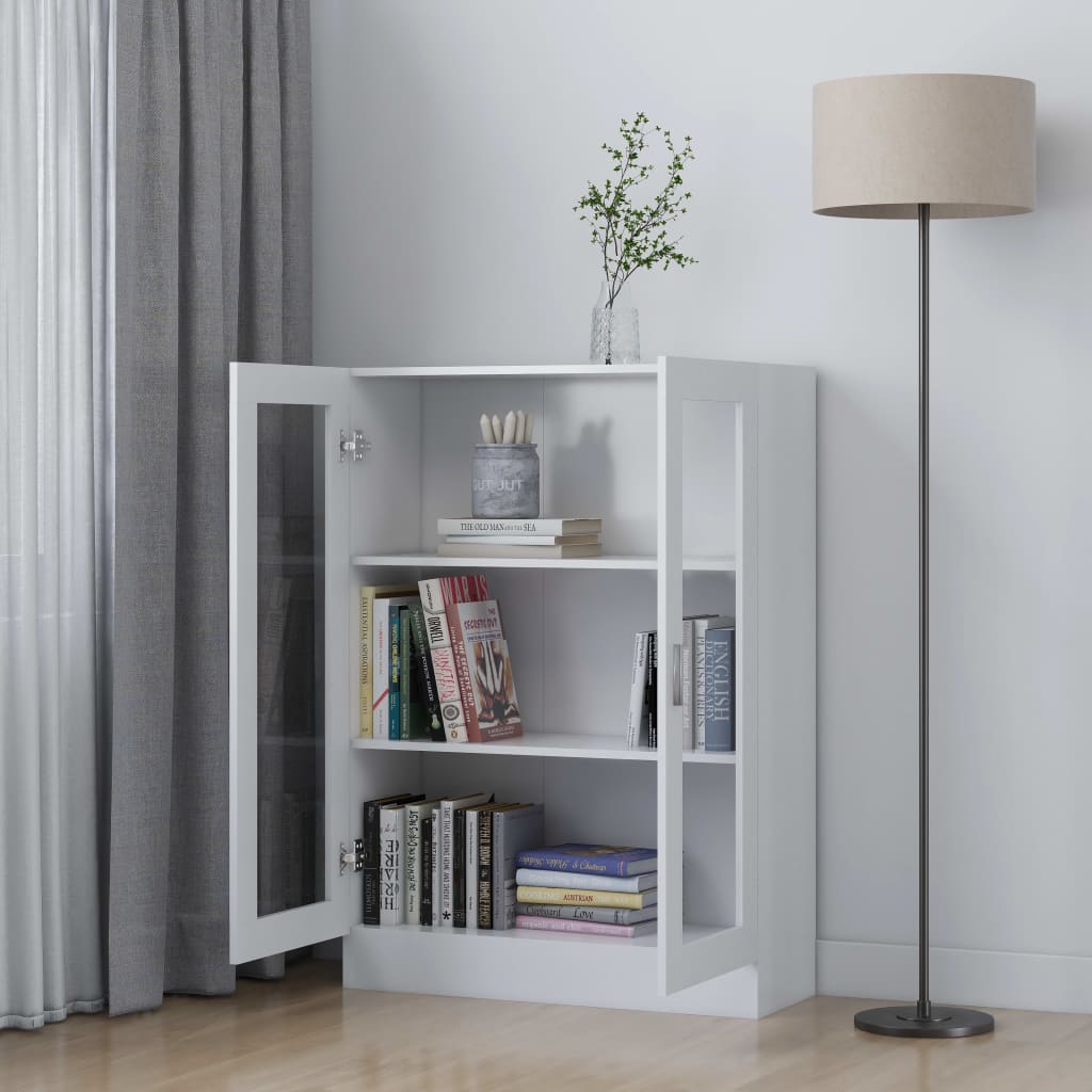 vitrineskab 82,5x30,5x115 cm spånplade hvid