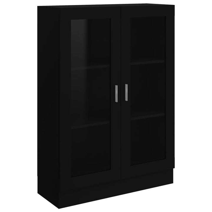 vitrineskab 82,5x30,5x115 cm konstrueret træ sort