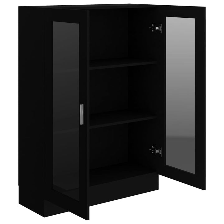 vitrineskab 82,5x30,5x115 cm konstrueret træ sort