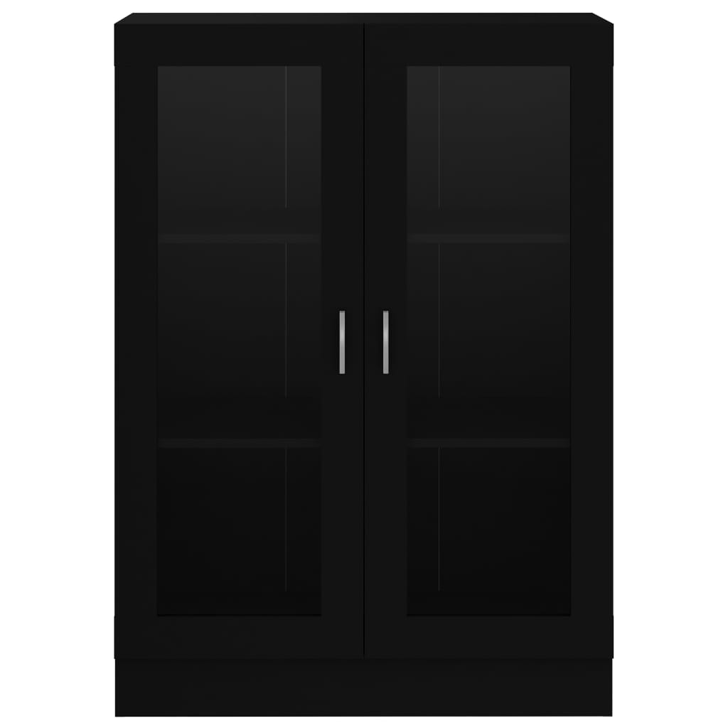 vitrineskab 82,5x30,5x115 cm konstrueret træ sort