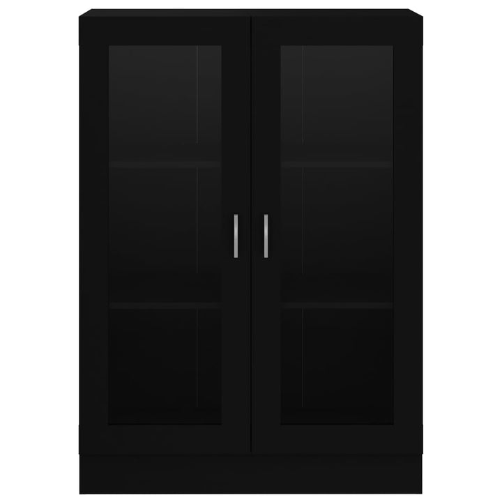 vitrineskab 82,5x30,5x115 cm konstrueret træ sort