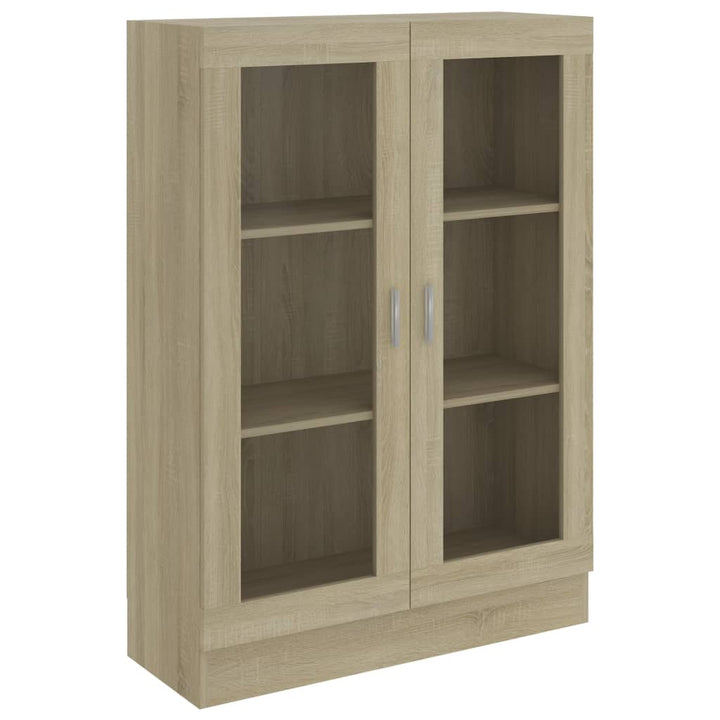 vitrineskab 82,5x30,5x115 cm konstrueret træ sonoma-eg