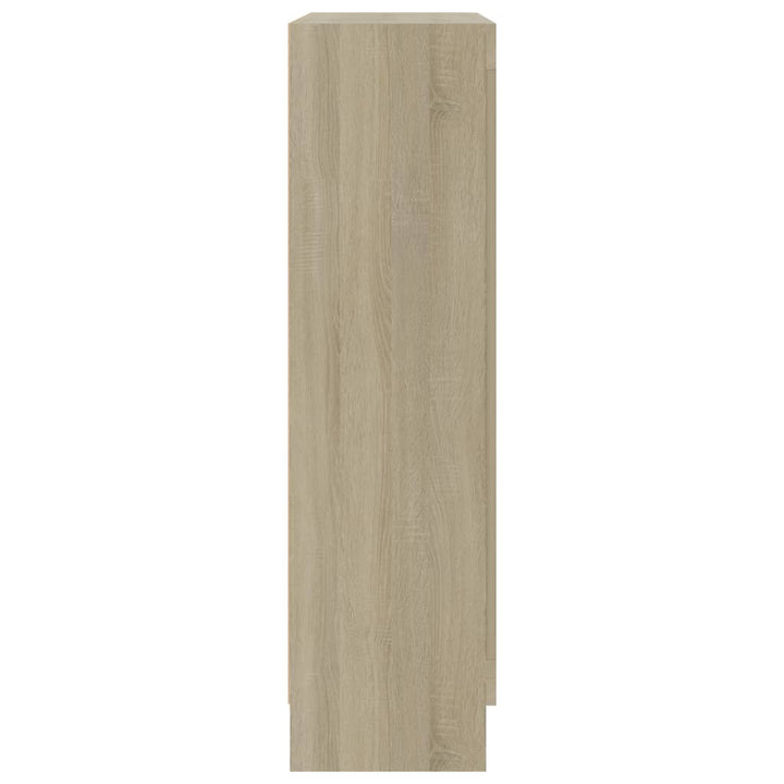 vitrineskab 82,5x30,5x115 cm konstrueret træ sonoma-eg