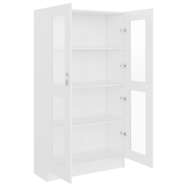 vitrineskab 82,5x30,5x150 cm konstrueret træ hvid