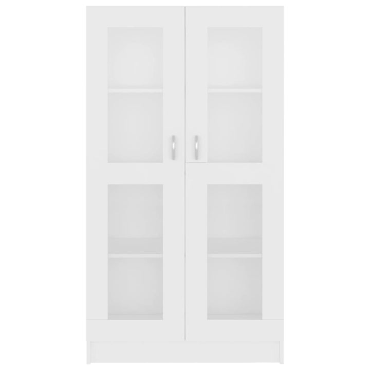 vitrineskab 82,5x30,5x150 cm konstrueret træ hvid