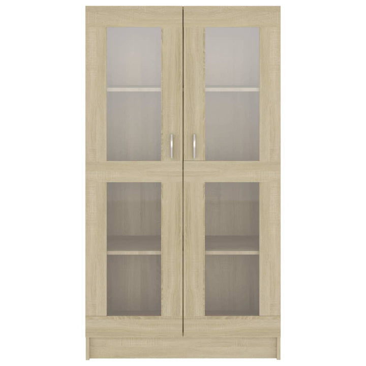 vitrineskab 82,5x30,5x150 cm konstrueret træ sonoma-eg