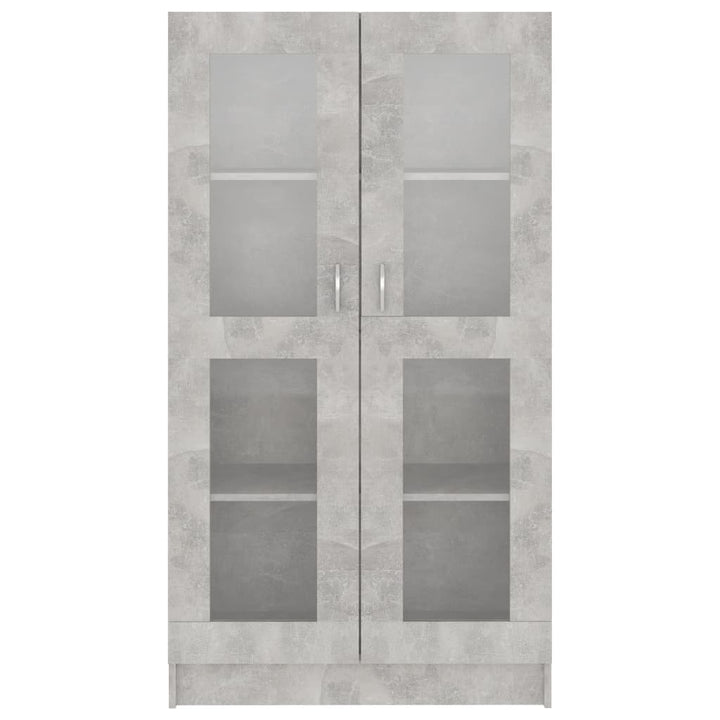 vitrineskab 82,5x30,5x150 cm konstrueret træ betongrå