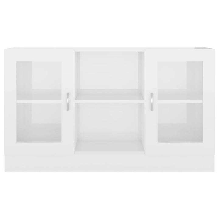 vitrineskab 120x30,5x70 cm konstrueret træ hvid højglans