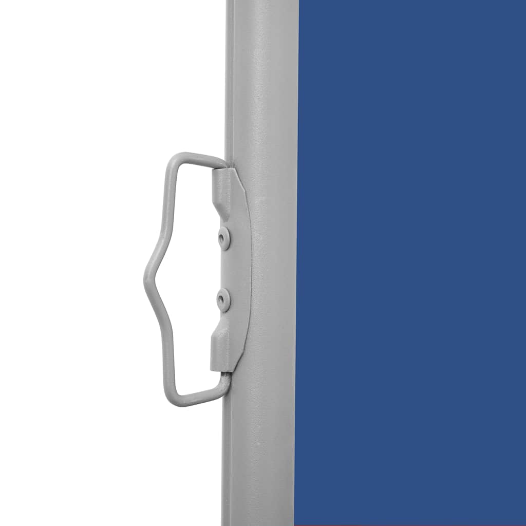 sidemarkise til terrassen 140x600 cm sammenrullelig blå