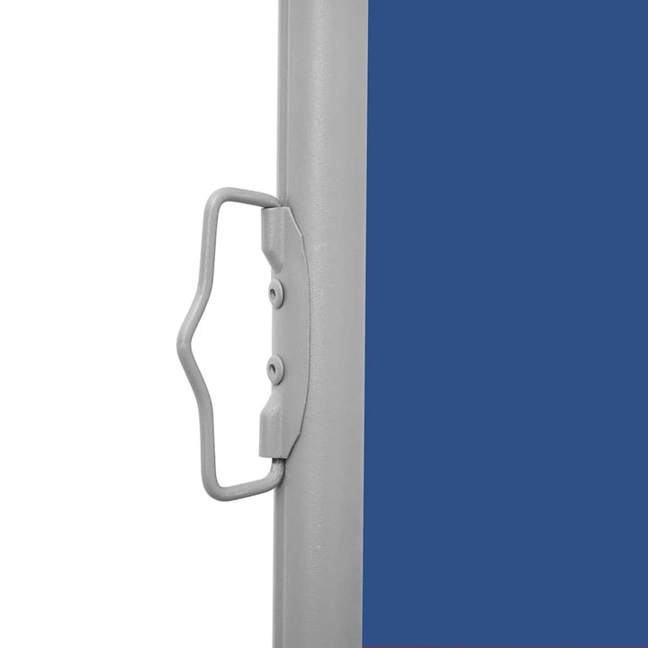 sidemarkise til terrassen 140x600 cm sammenrullelig blå