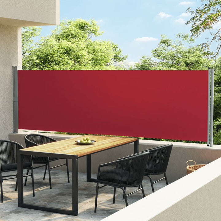 sidemarkise til terrassen 140x600 cm sammenrullelig rød