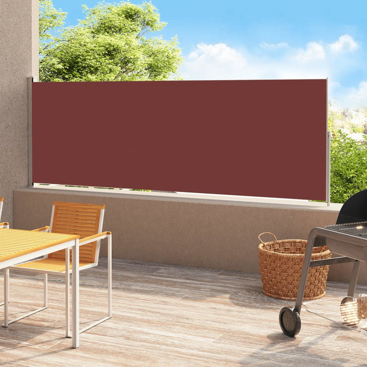 sidemarkise til terrassen 200x500 cm sammenrullelig brun