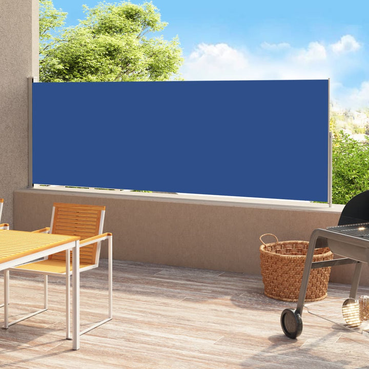 sidemarkise til terrassen 200x500 cm sammenrullelig blå