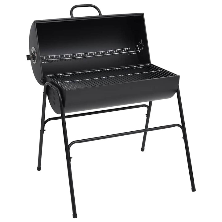 tøndegrill med 2 grillriste 80x95x90 cm stål sort