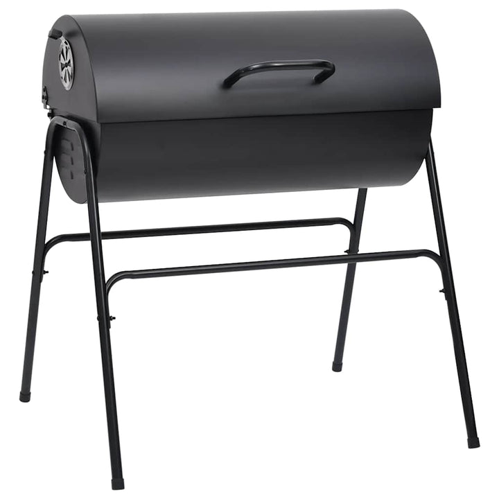 tøndegrill med 2 grillriste 80x95x90 cm stål sort