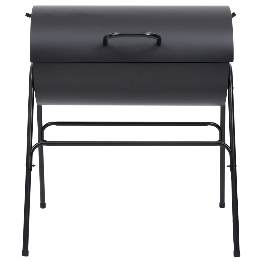 tøndegrill med 2 grillriste 80x95x90 cm stål sort