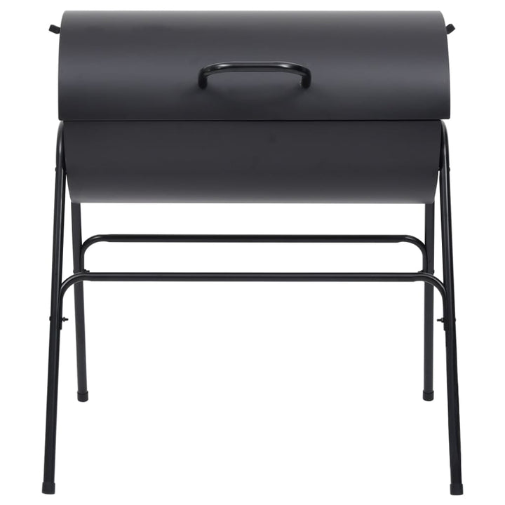 tøndegrill med 2 grillriste 80x95x90 cm stål sort