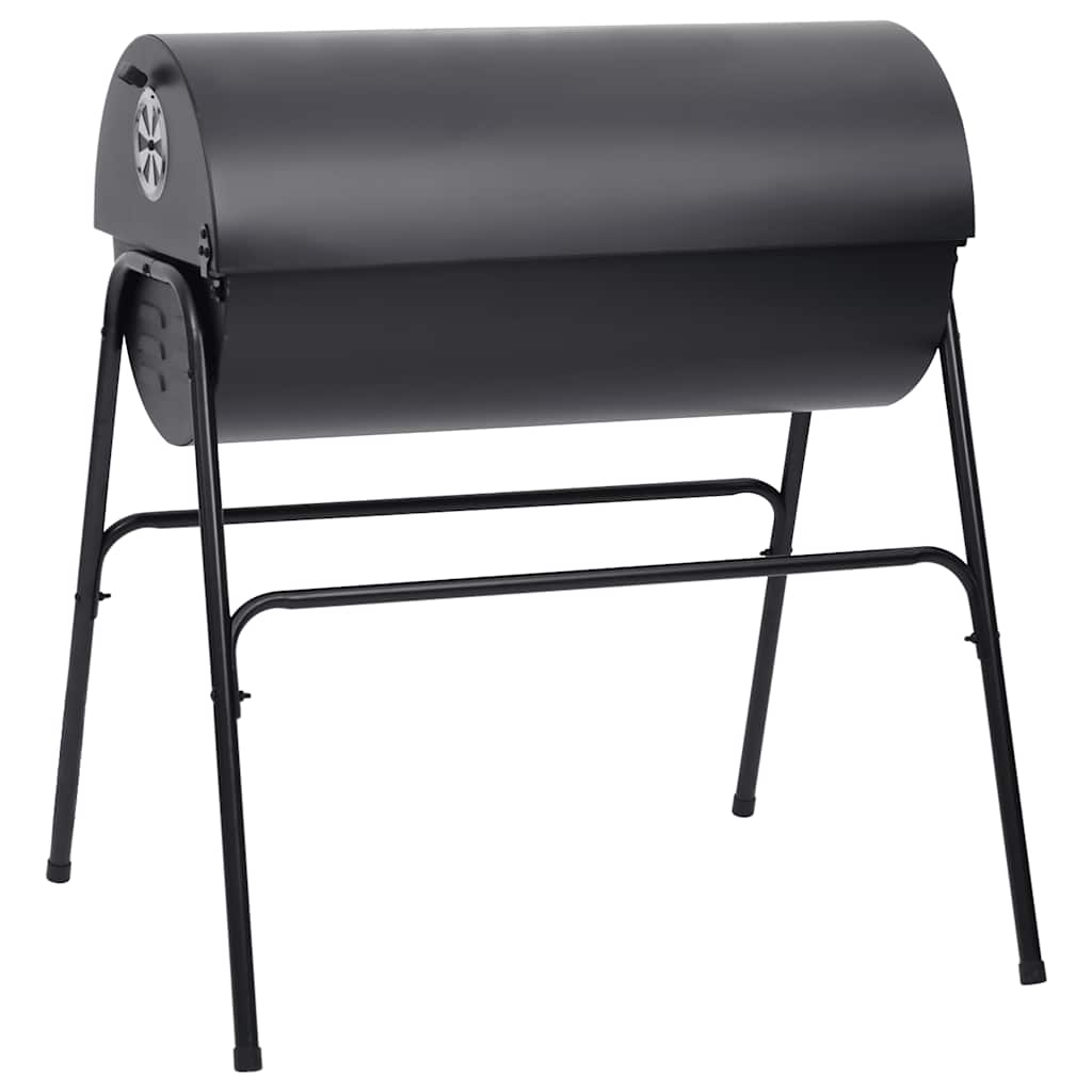 tøndegrill med 2 grillriste 80x95x90 cm stål sort
