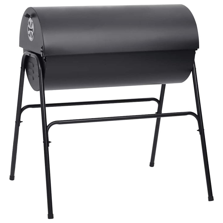 tøndegrill med 2 grillriste 80x95x90 cm stål sort