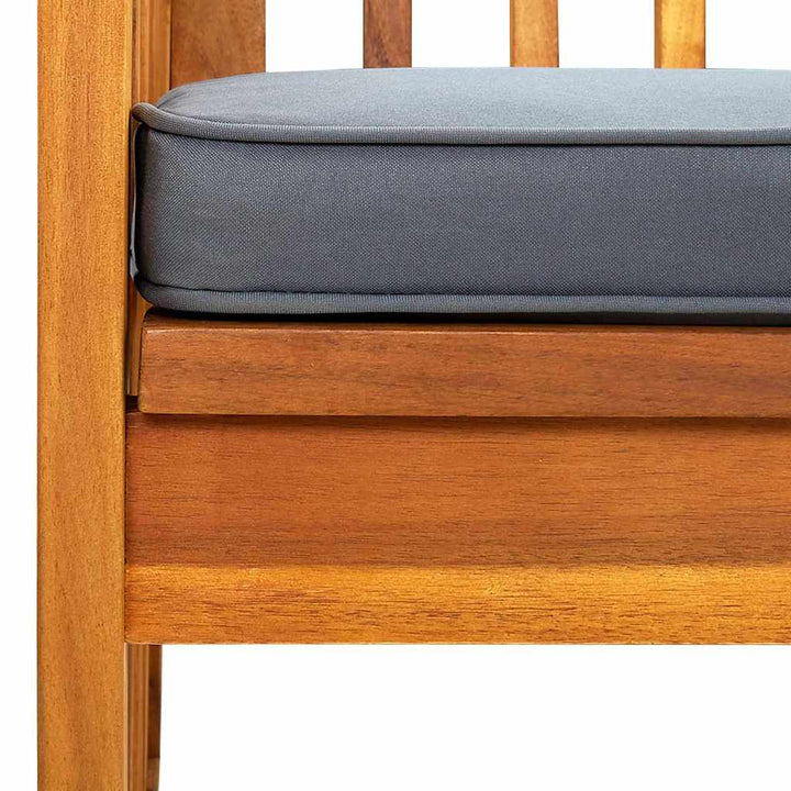 havebænk med hynde 147 cm massivt akacietræ