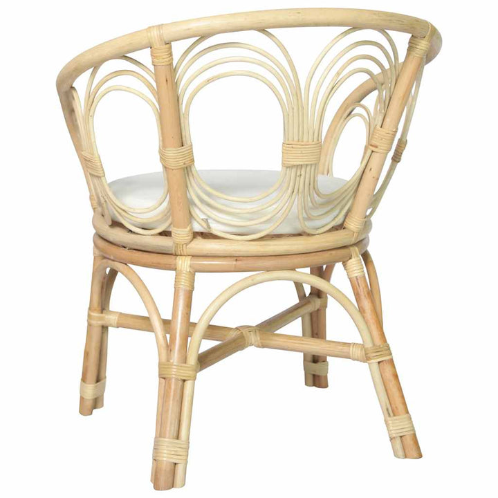 spisebordsstol med hynde naturlig rattan og linned