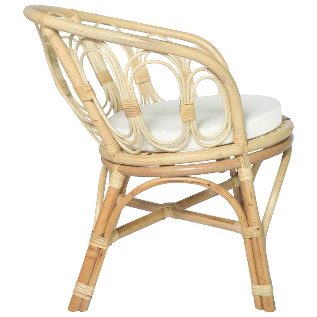 spisebordsstol med hynde naturlig rattan og linned