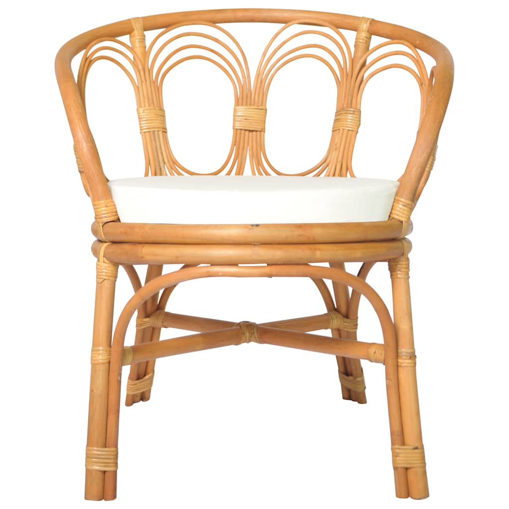 spisebordsstol med hynde naturlig rattan og linned lysebrun