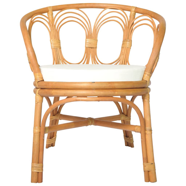 spisebordsstol med hynde naturlig rattan og linned lysebrun