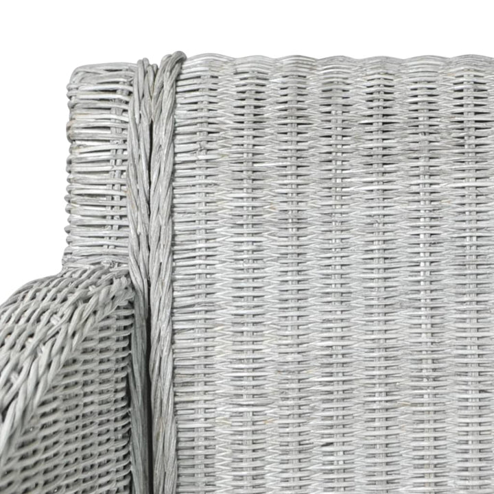 spisebordsstol med hynde naturlig rattan grå