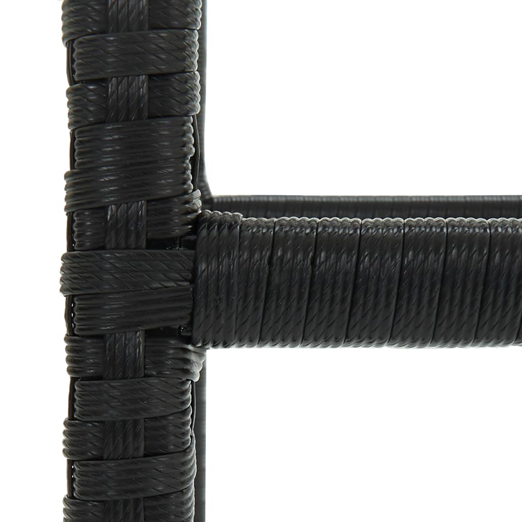 barstole med hynder 3 stk. polyrattan sort