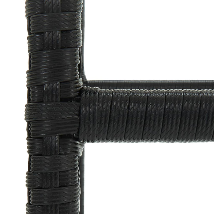 barstole med hynder 3 stk. polyrattan sort