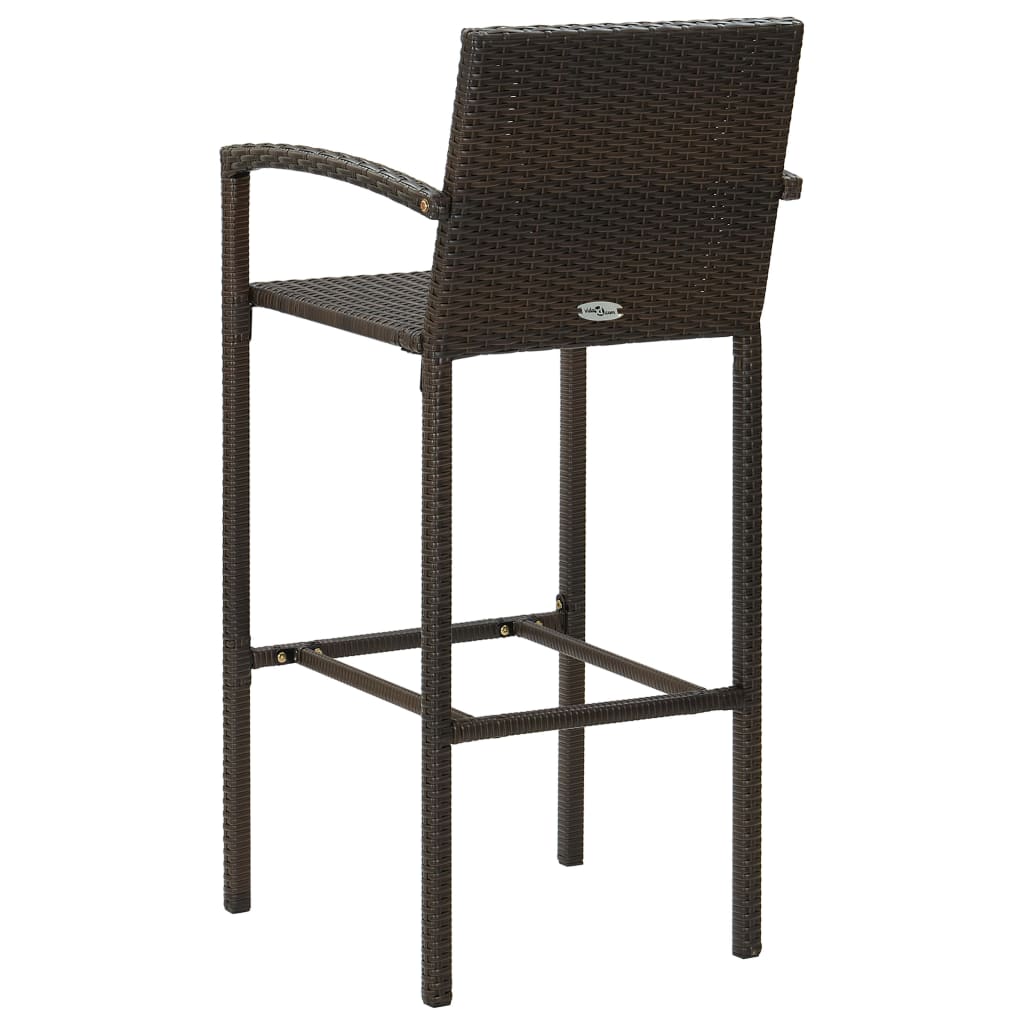 barstole 2 stk. polyrattan brun