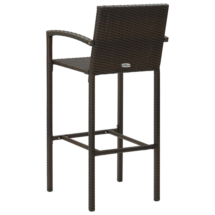 barstole 2 stk. polyrattan brun