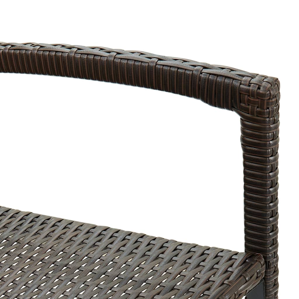 barstole 2 stk. polyrattan brun
